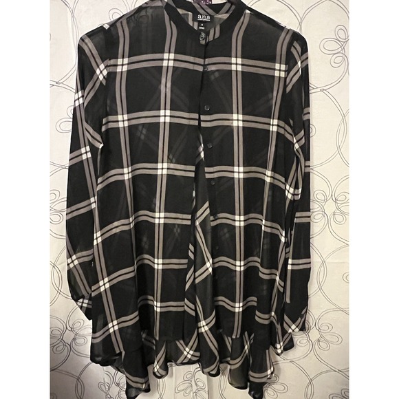 A.‎ N. A. Women's Black Sheer Blouse Size Small - Picture 1 of 2